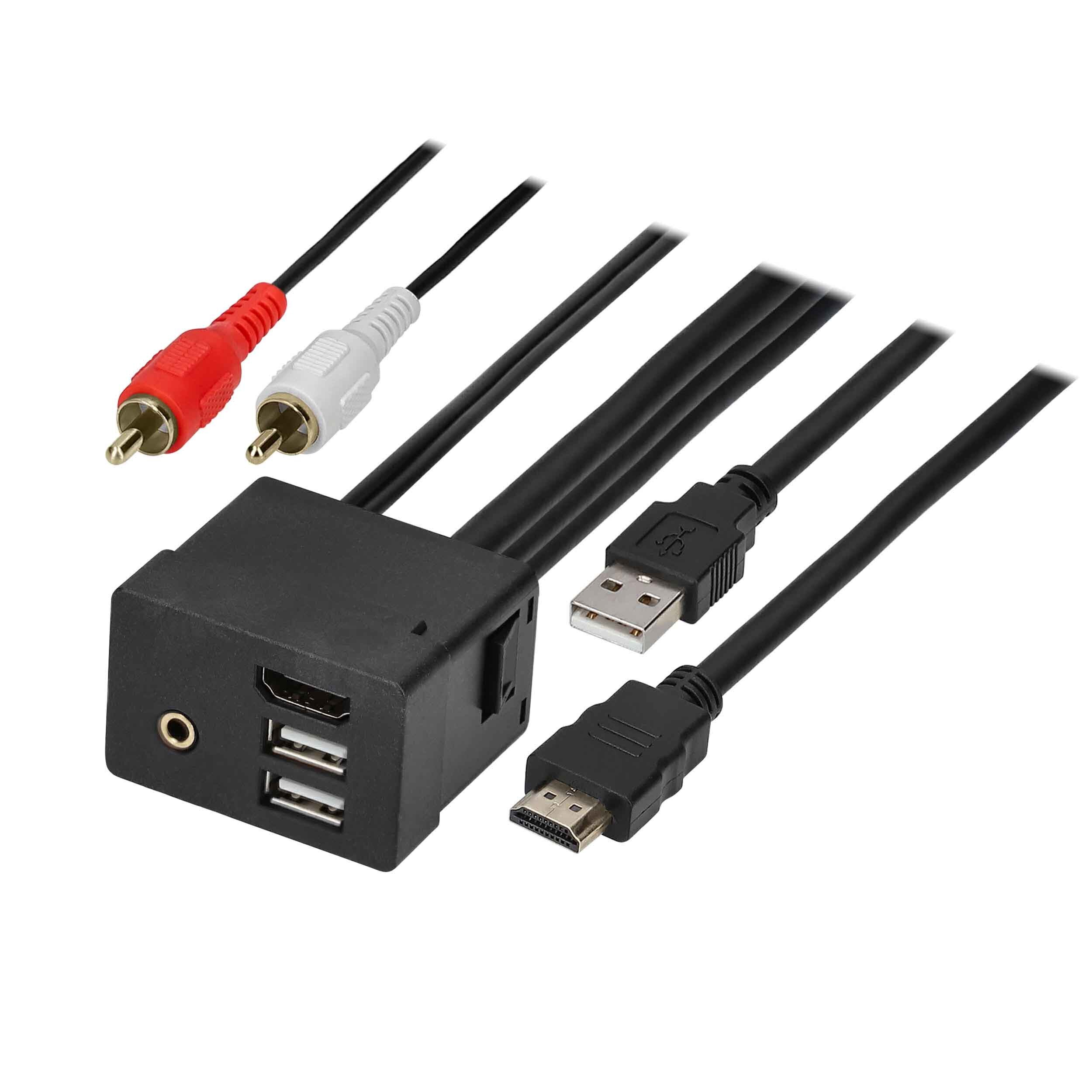 Axessline Satellite Multiprise - 3 ports USB 2 Trous de câbles 2 Audio