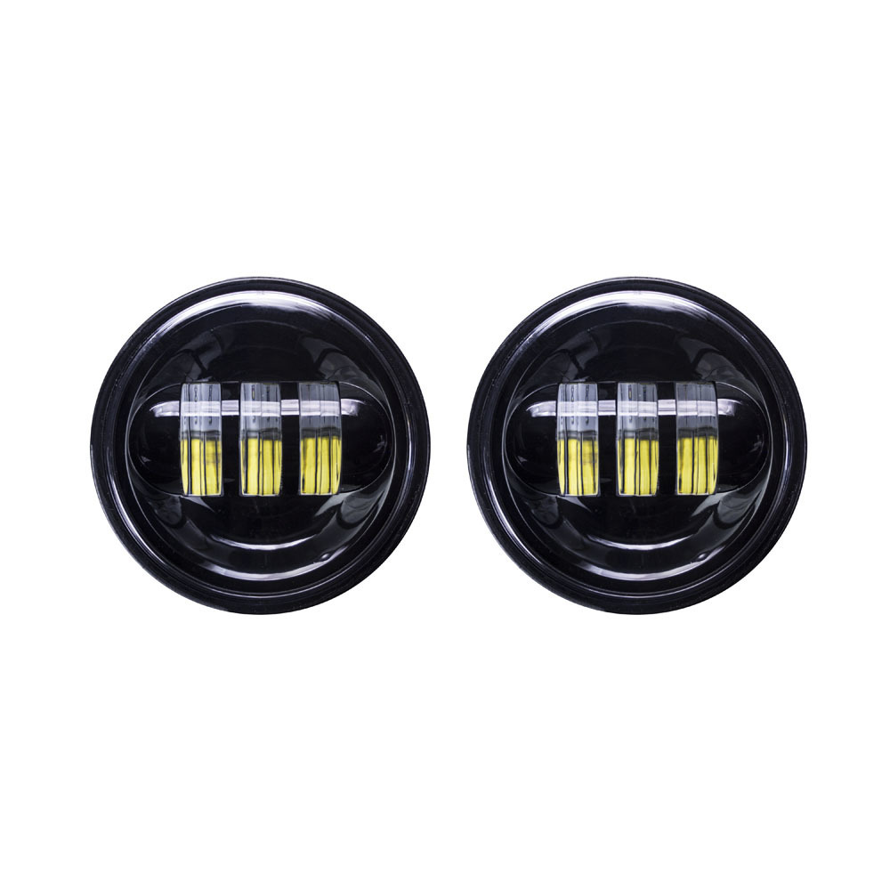 Motorcycle Auxiliary Lights with Black Face - 4.5", 6 LED, Pair