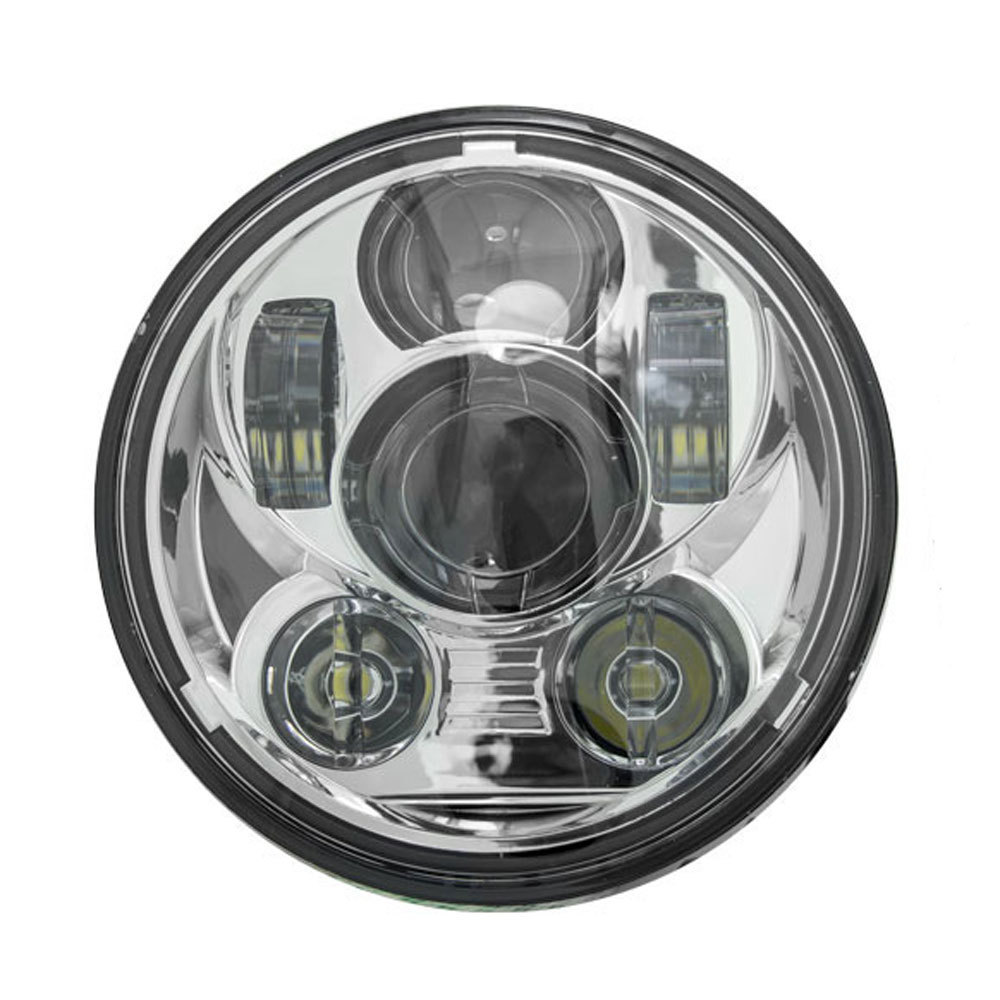 Silver Round Motorcycle Headlights - 5.6 Inch