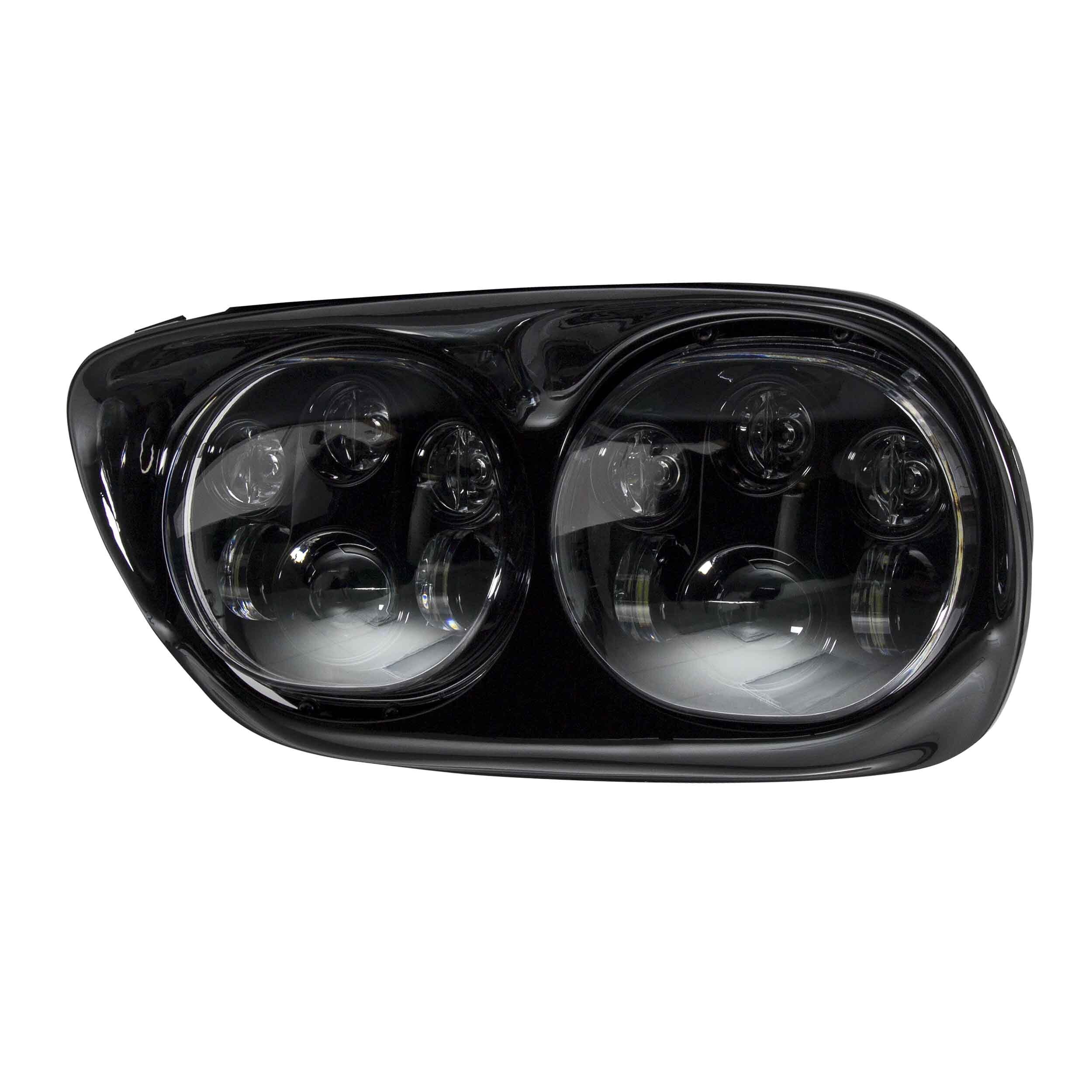 Dual Round Motorcycle Headlights with Black Face - 5.6 Inch