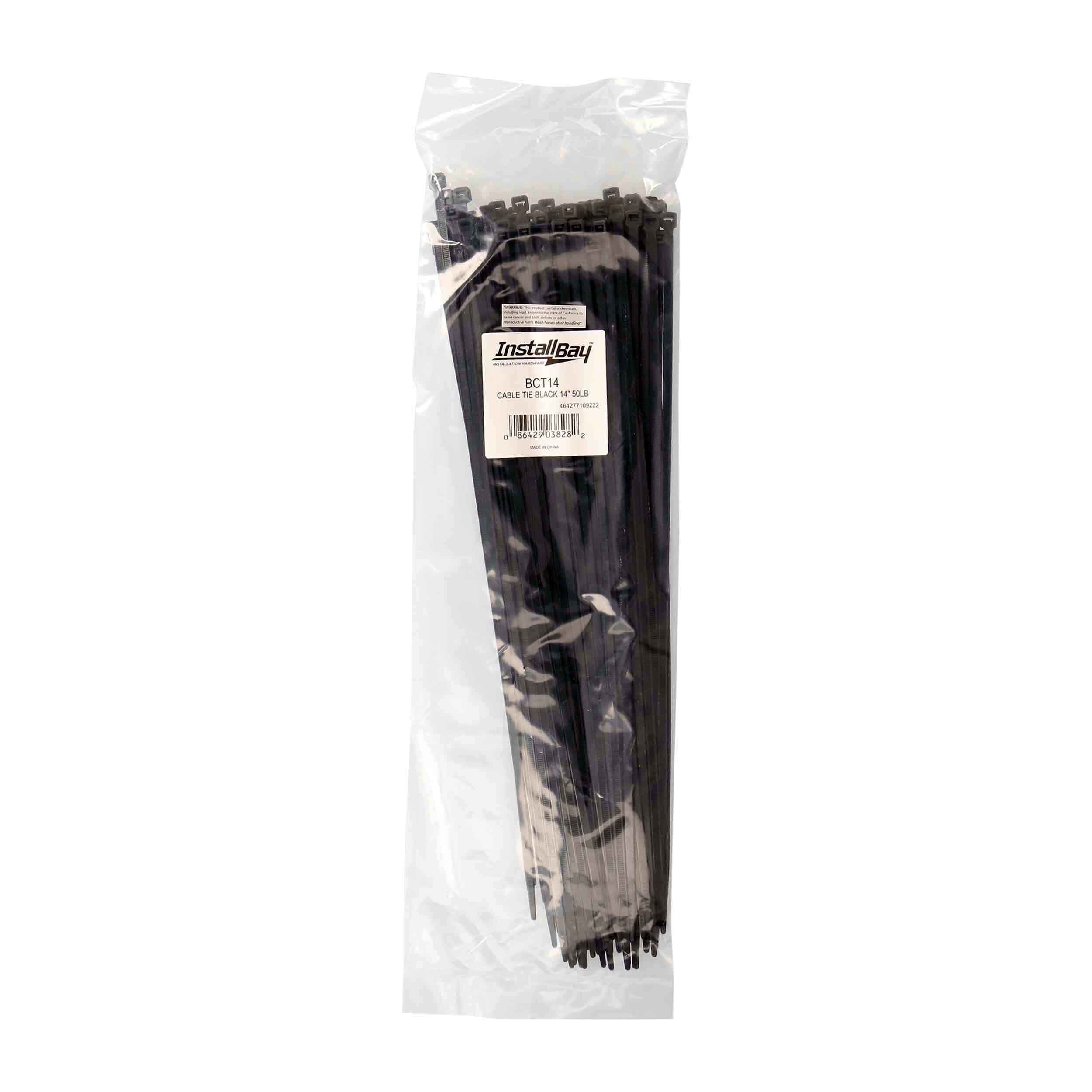 Install Bay BCT14HD 14 Inch 100 Per Pack Heavy Duty Black Colored Cable Tie New