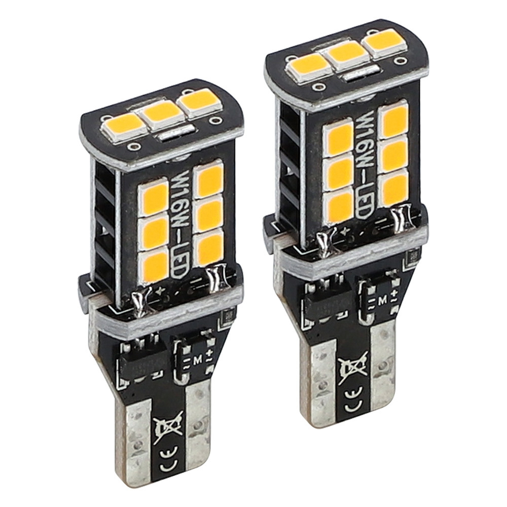T15 Amber Bulbs with Integrated Internal CANBUS System - 2-Pack