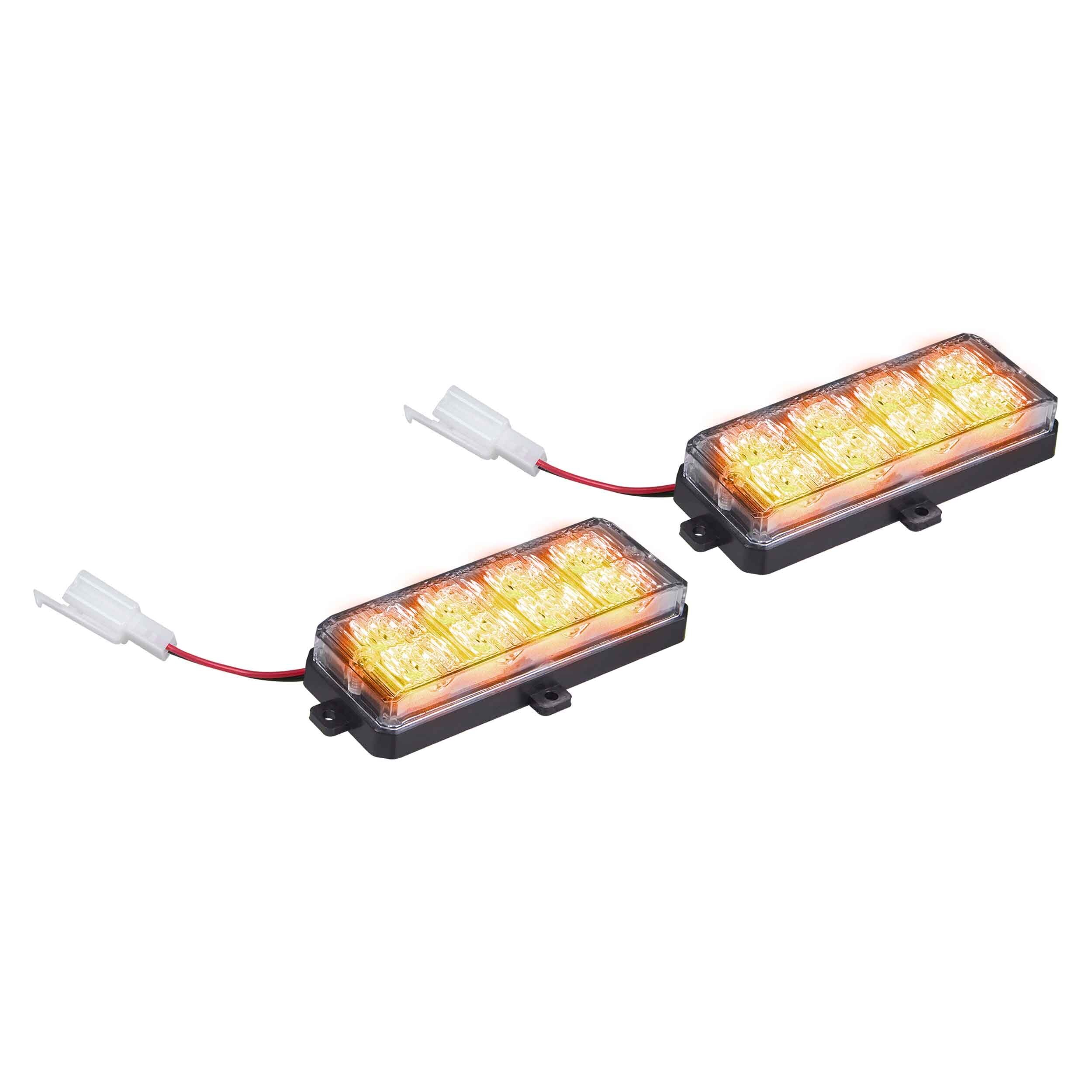 Amber Grille Strobe Light Kit - 8 LED, 2-Pack