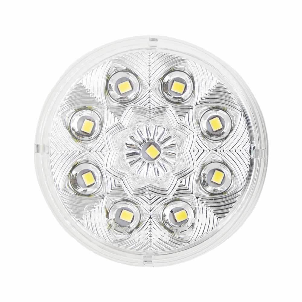 Round White Marker/Clearance Light - 2.5 Inch, 9 LED