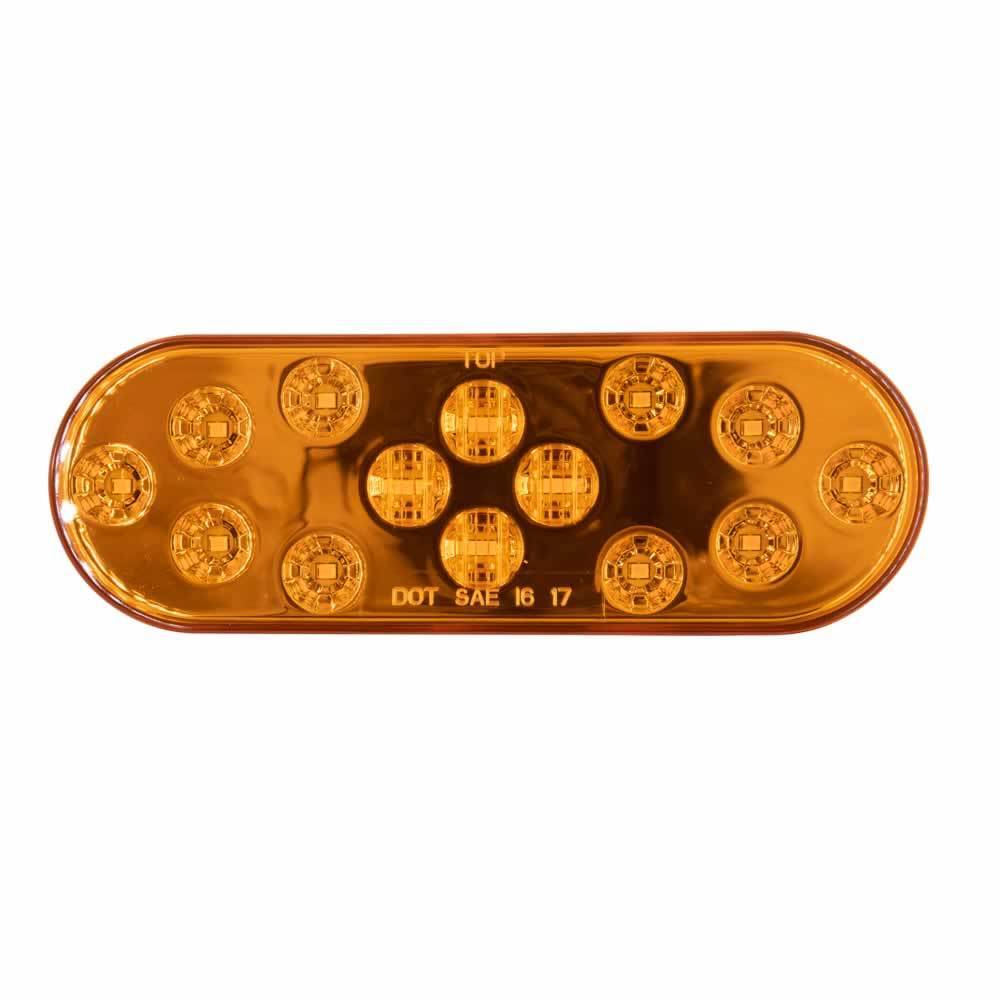 Oval Amber Light - 6 Inch, 14 LED