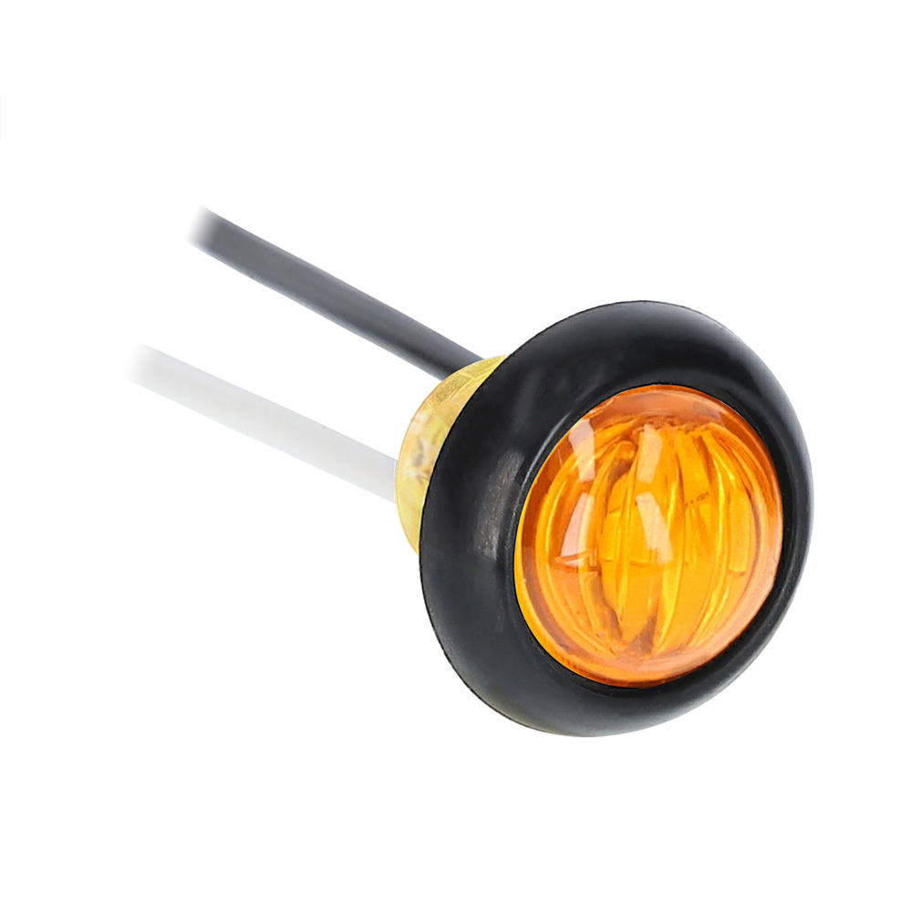 Round Amber Marker/Clearance Light - .75 Inch, 3 LED