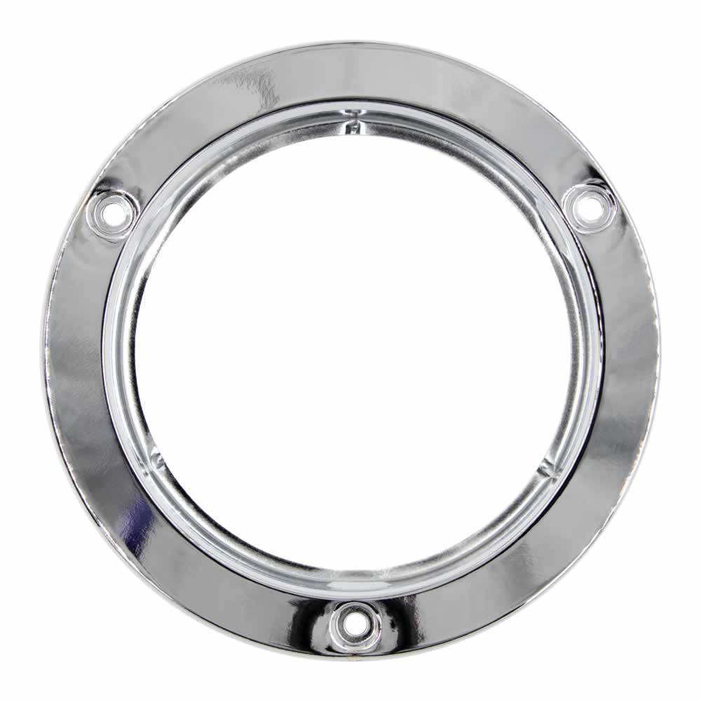 Stainless Flange for Round Trailer Lights - 4 Inch, 10-Pack