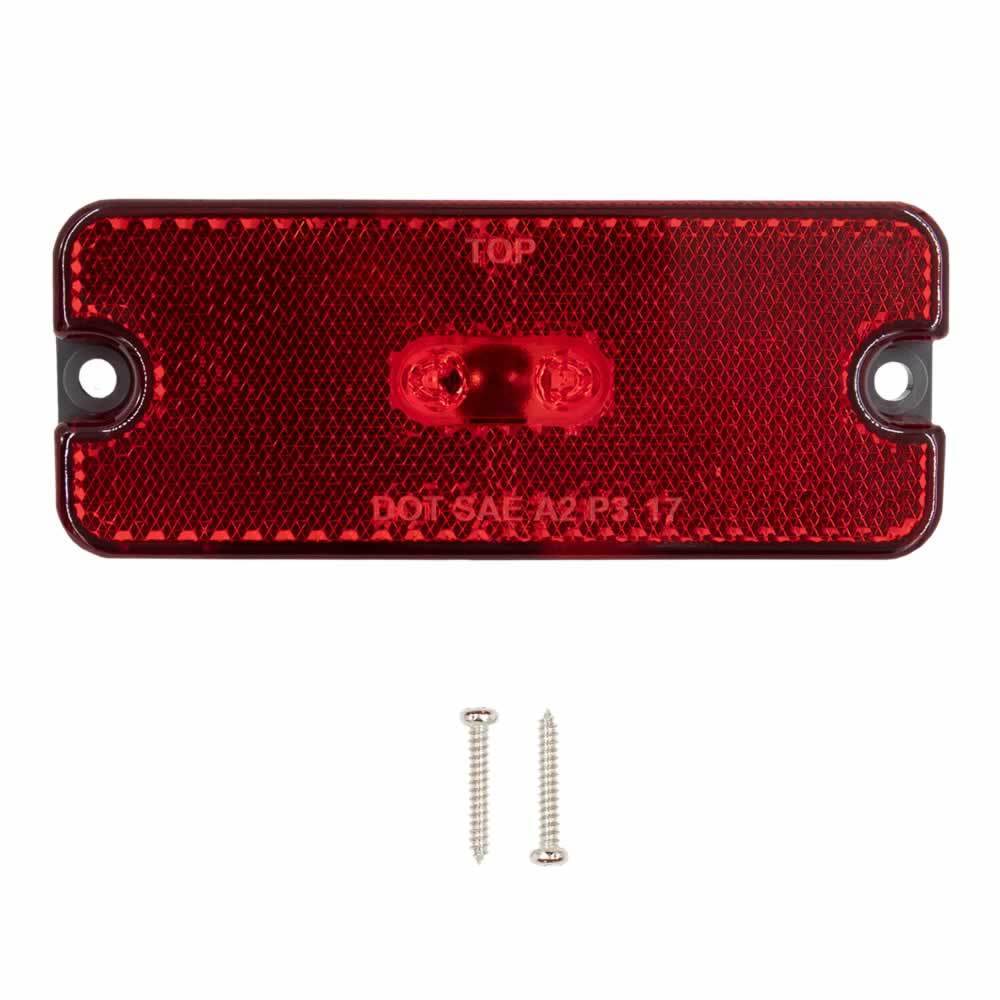 Red Trailer Marker/Clearance Light with Reflector - 4 Inch, 2 LED