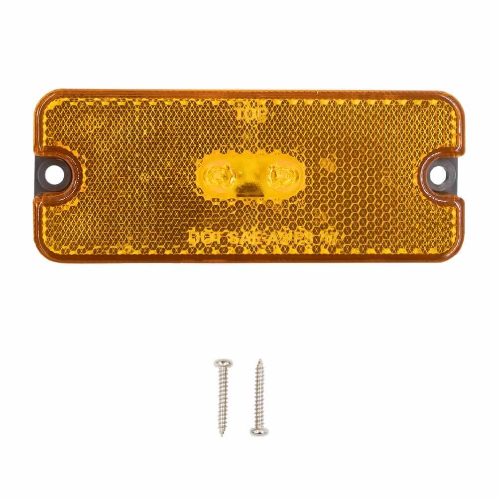 Amber Trailer Marker/Clearance Light with Reflector - 4 Inch, 2 LED