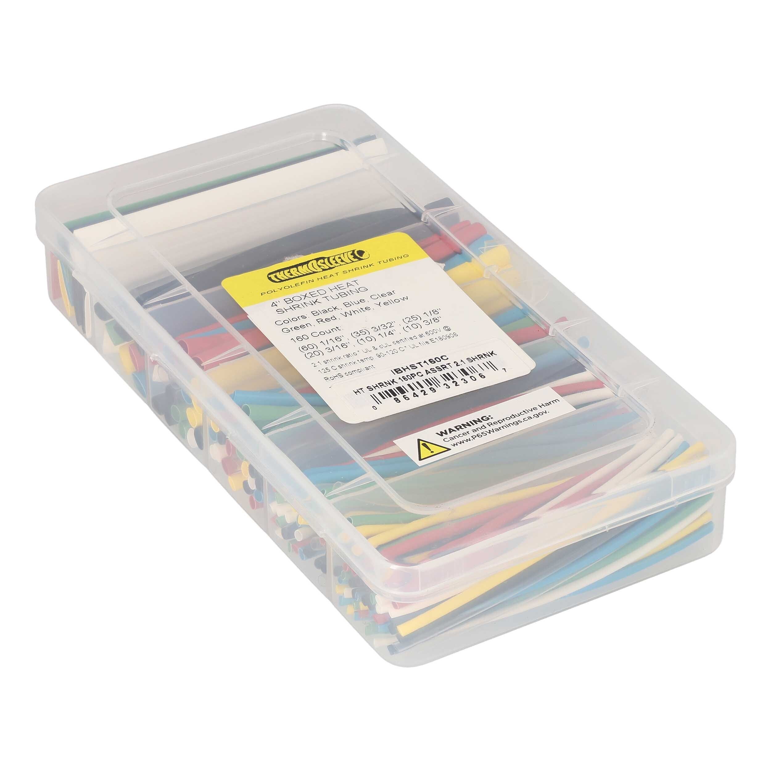 Heat Shrink Tubing Kit - 160 Pc 4 in 2:1 - Assorted Colors