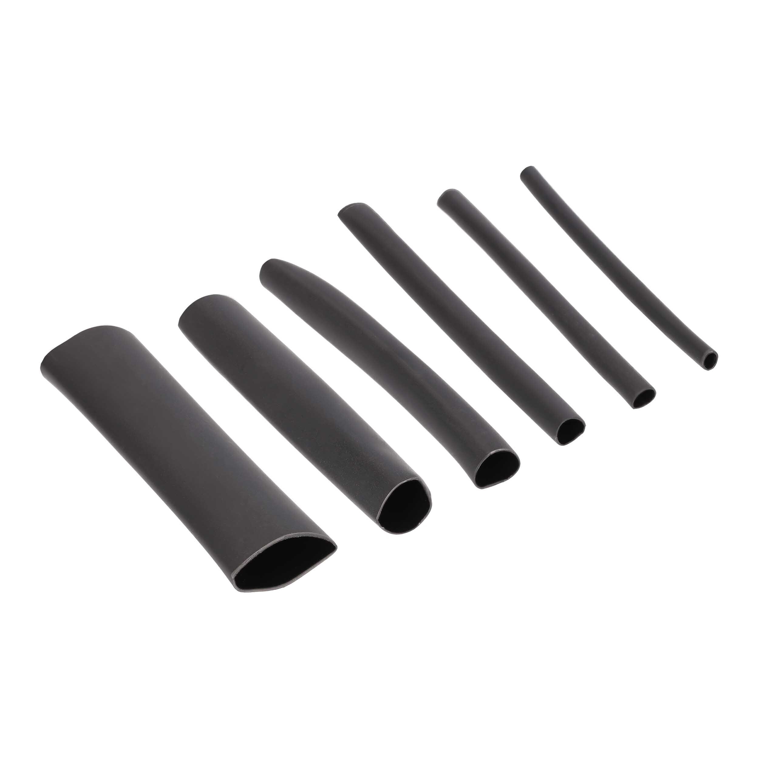62 Pc Dual Wall Heat Shrink Tubing Kit - 4in Assorted 3:1 Black