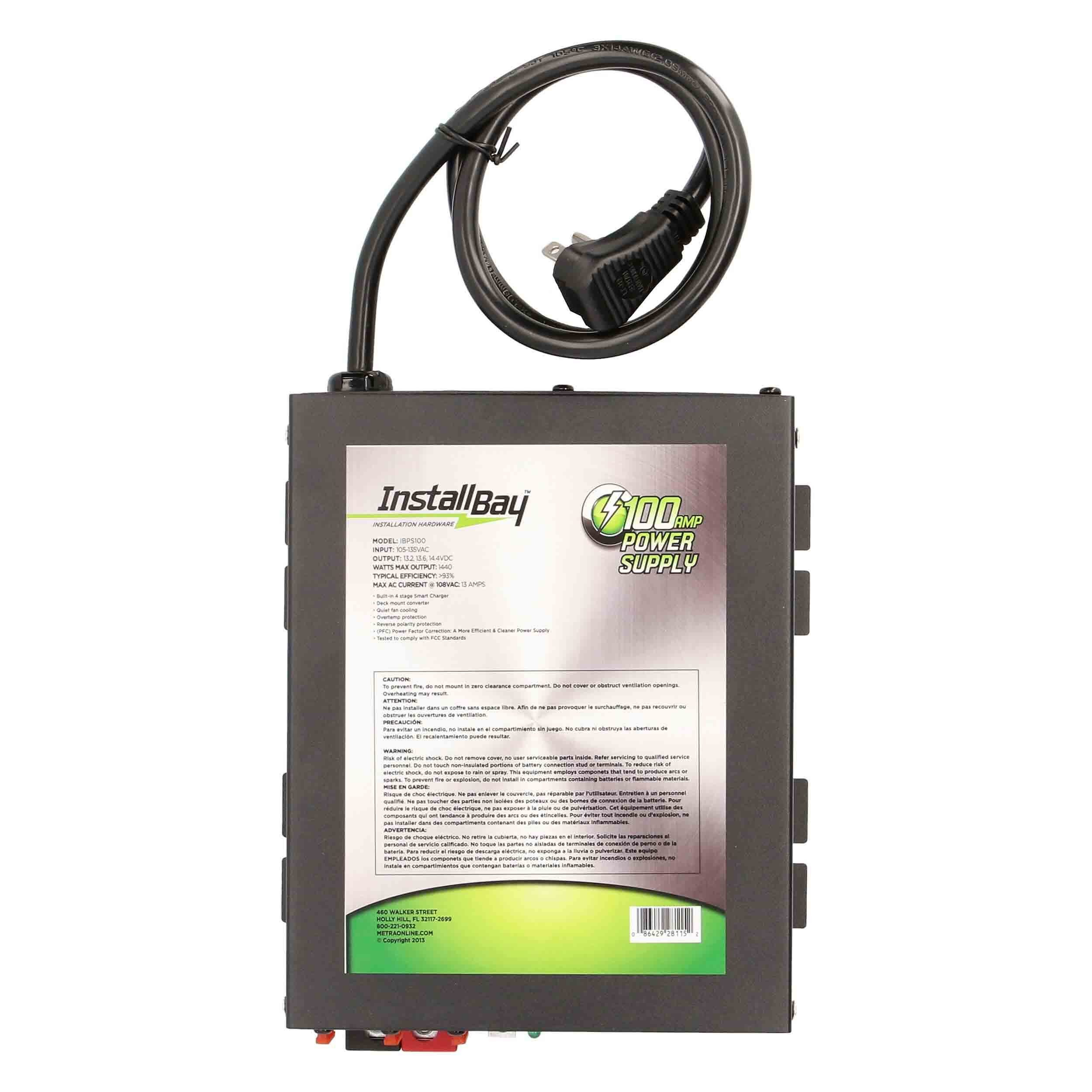 InstallBay by Metra IBPS100 100 A Power Supply with 4 Stage Smart Charger 