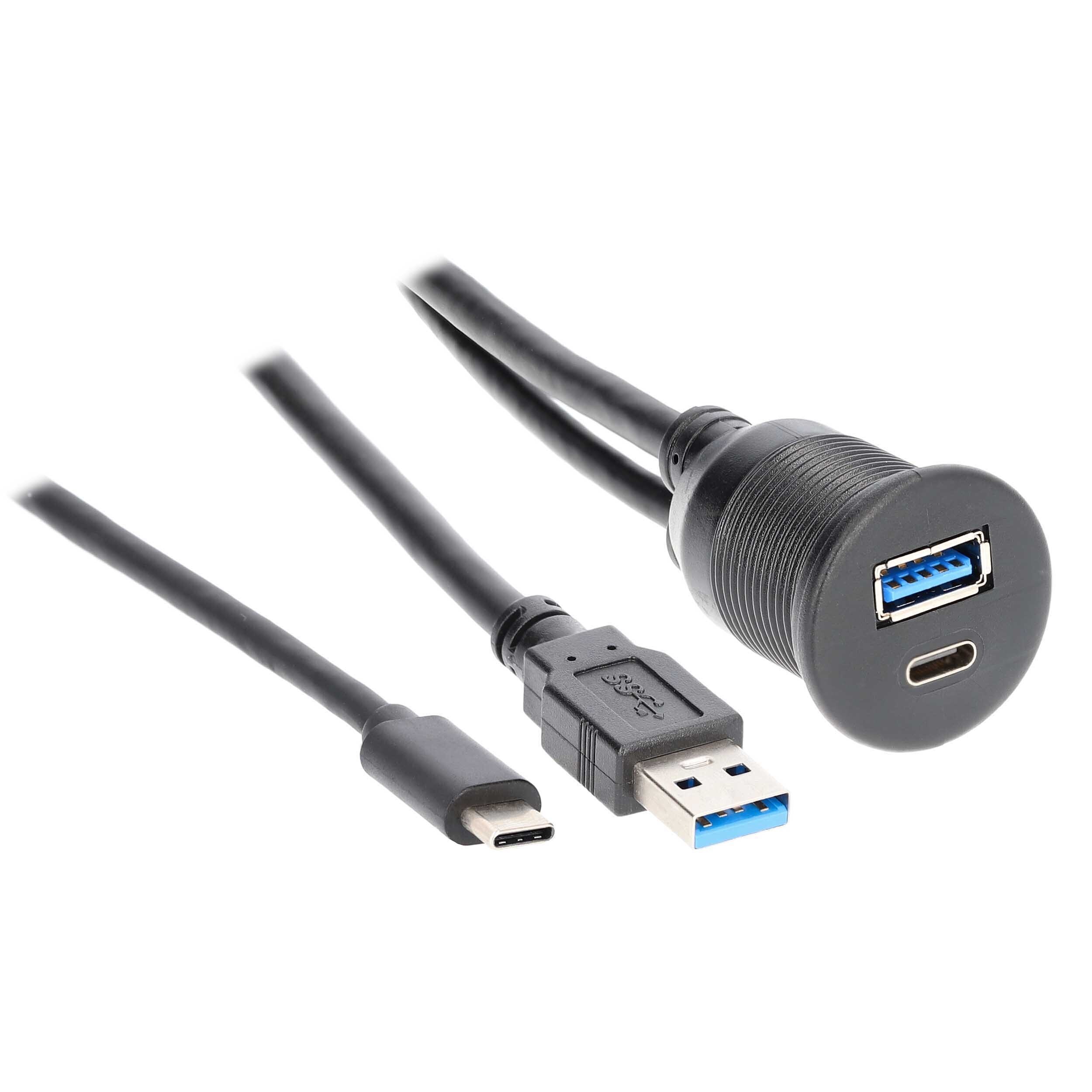 USB + USB-C Charge And Data Flush Mount - Retail Pack