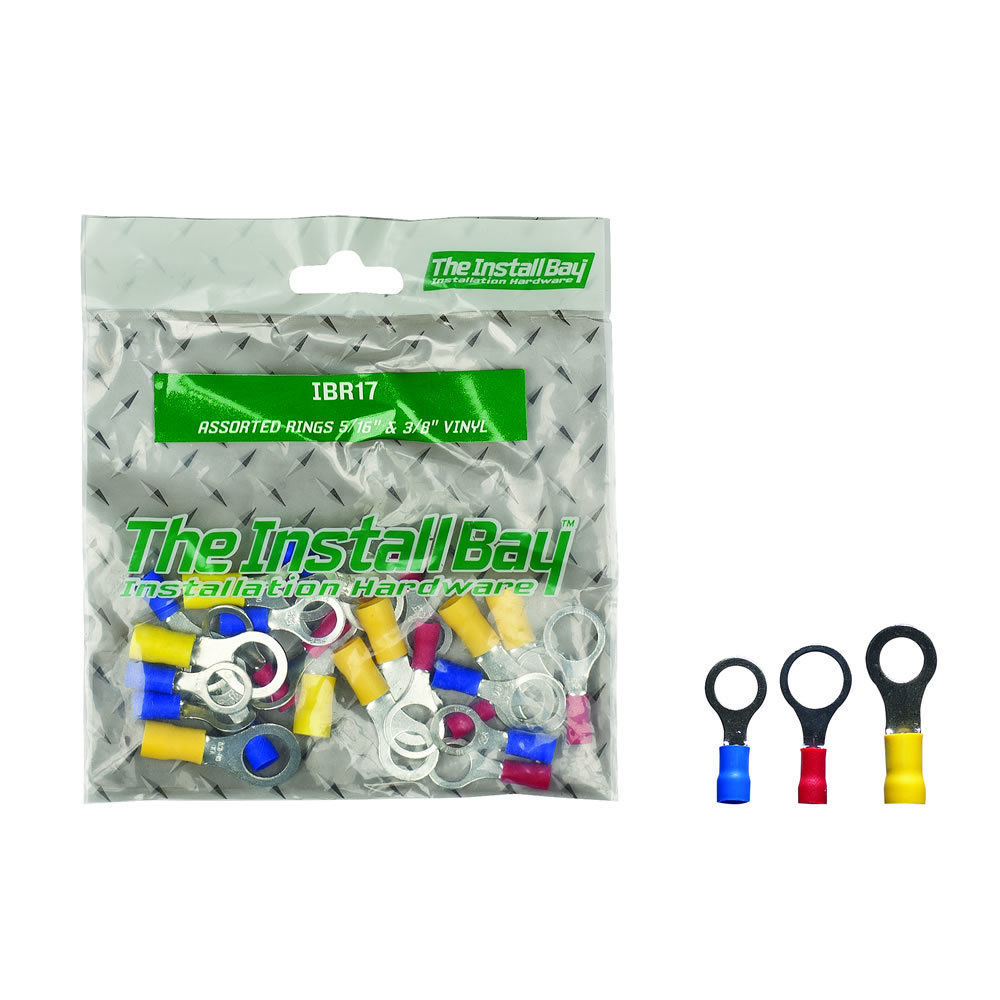 Assorted Ring Terminals 5/16 & 3/5 IN Vinyl - Retail Pack