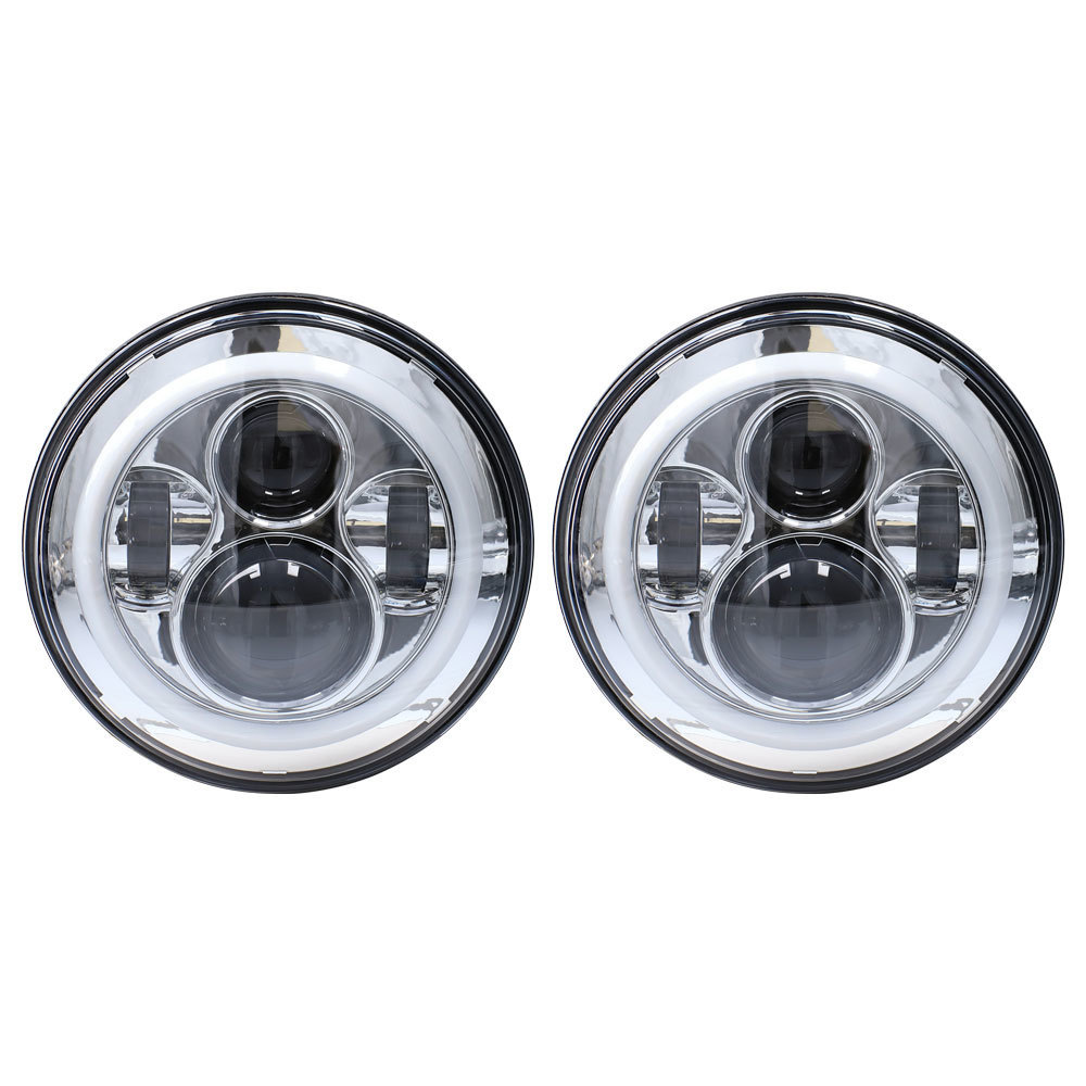 7" LED Light with Silver Face and Full Halo - 7 Inch, 9 LED