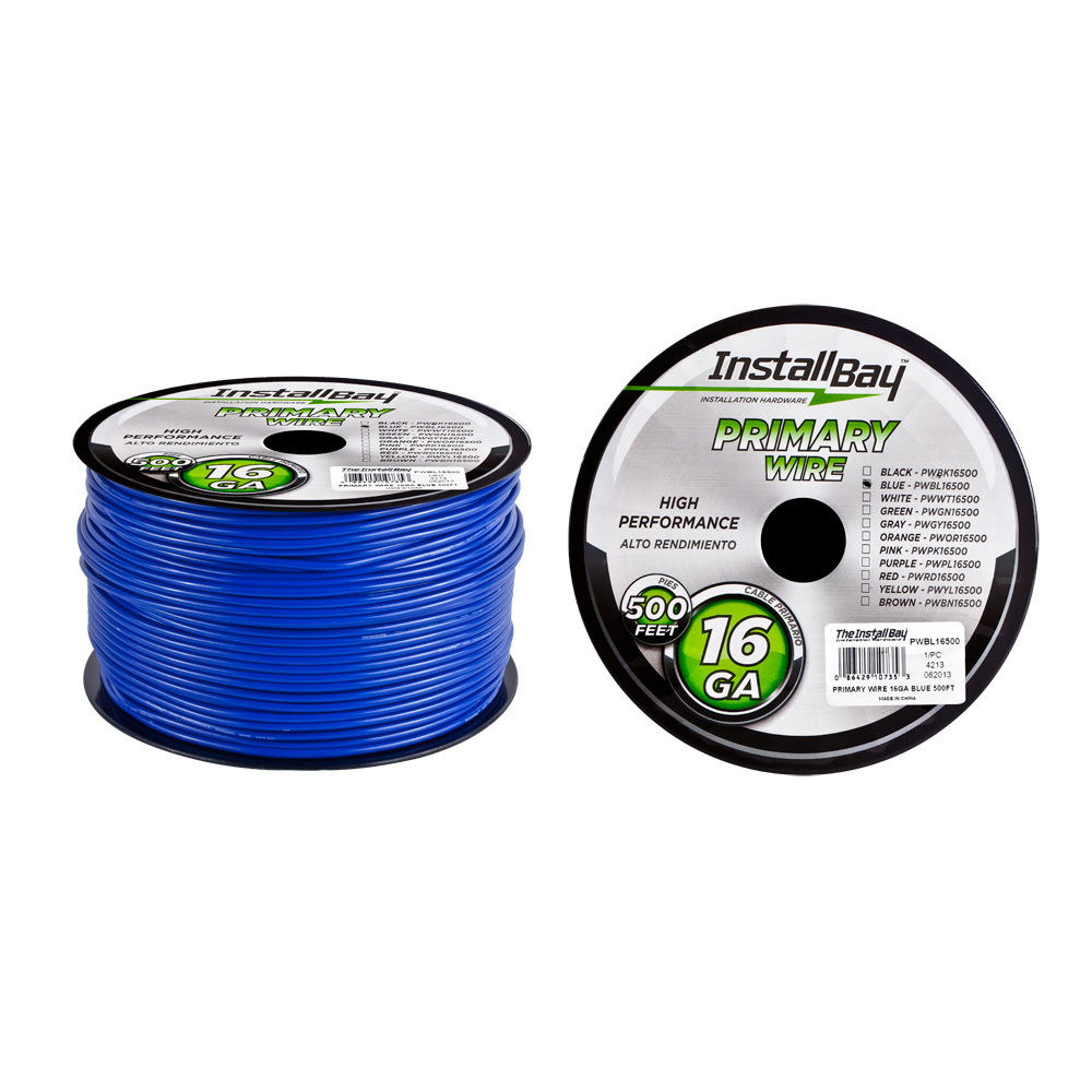 Primary Wire 16 Gauge All Copper Blue Coil - 500 ft