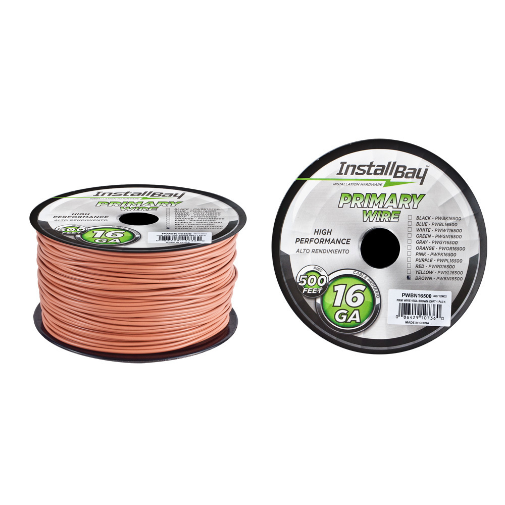 Primary Wire 16 Gauge All Copper Brown Coil - 500 ft