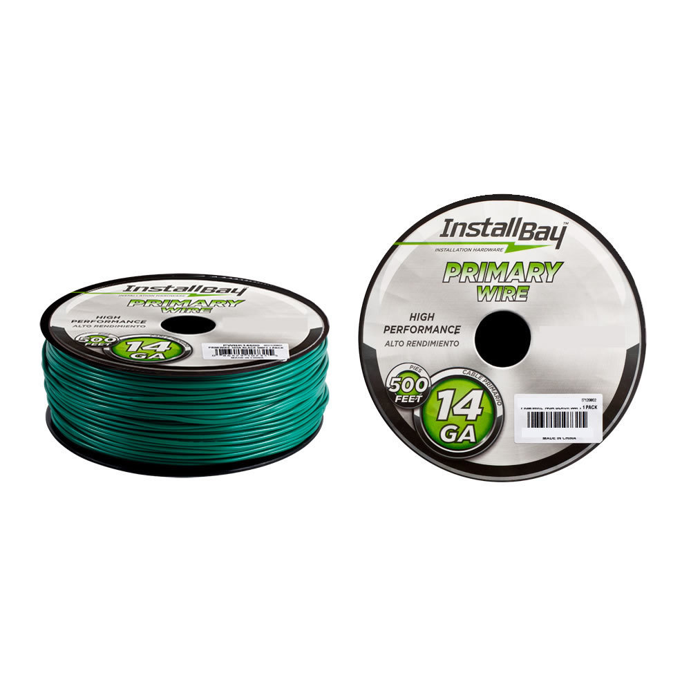 Primary Wire 14 Gauge All Copper Green Coil - 500 ft