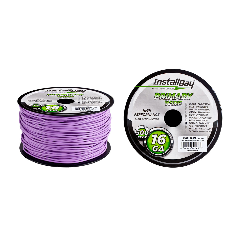 Primary Wire 16 Gauge All Copper Purple Coil - 500 ft