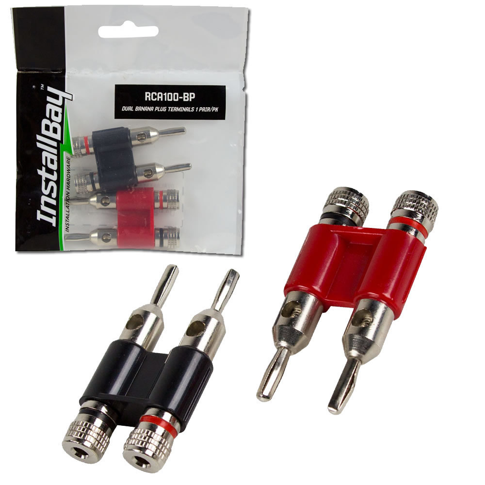 RCA BANANA PLUGS PAIRED BLACK/RED - Retail Pack