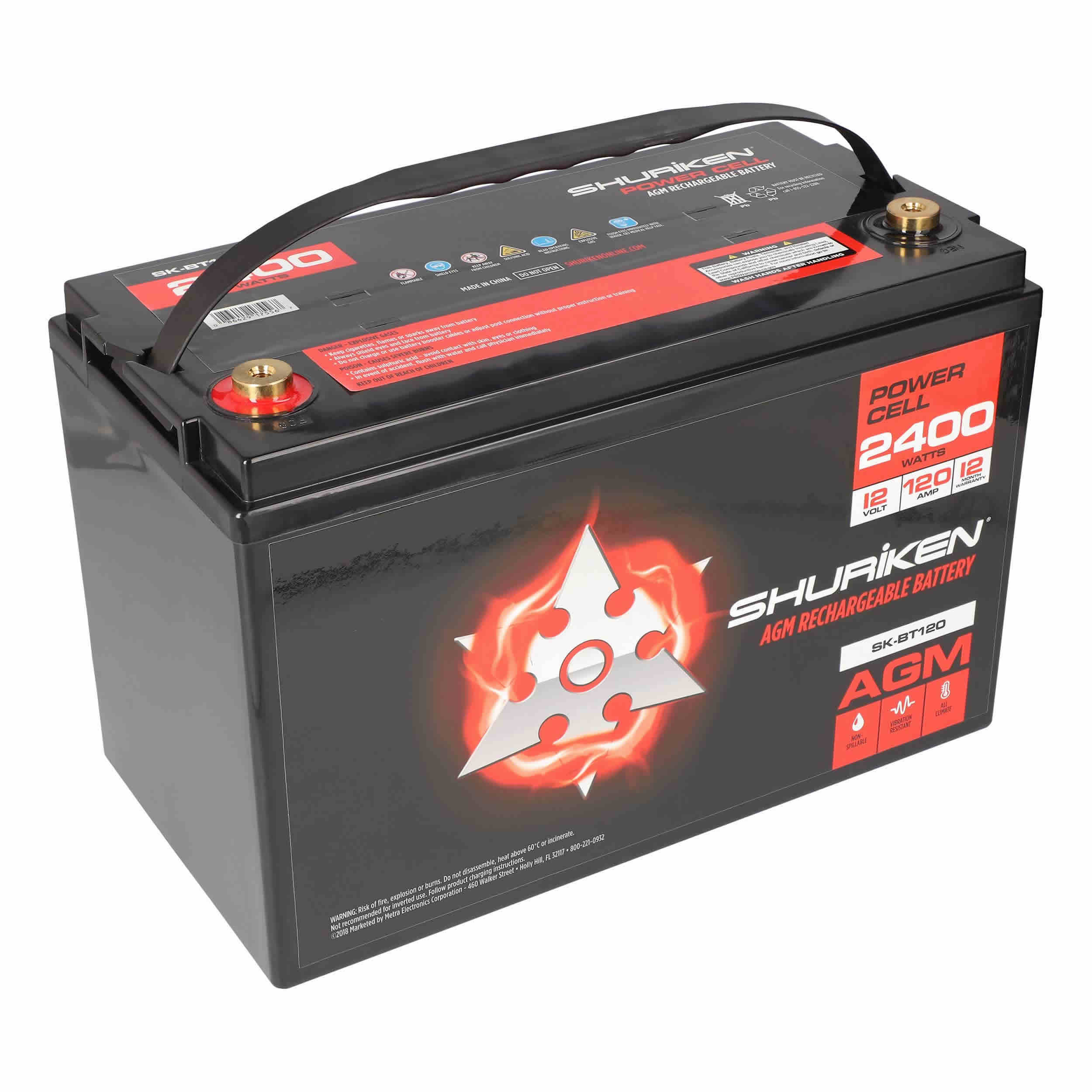 2400W 120AMP Hours Large Size AGM 12V Battery