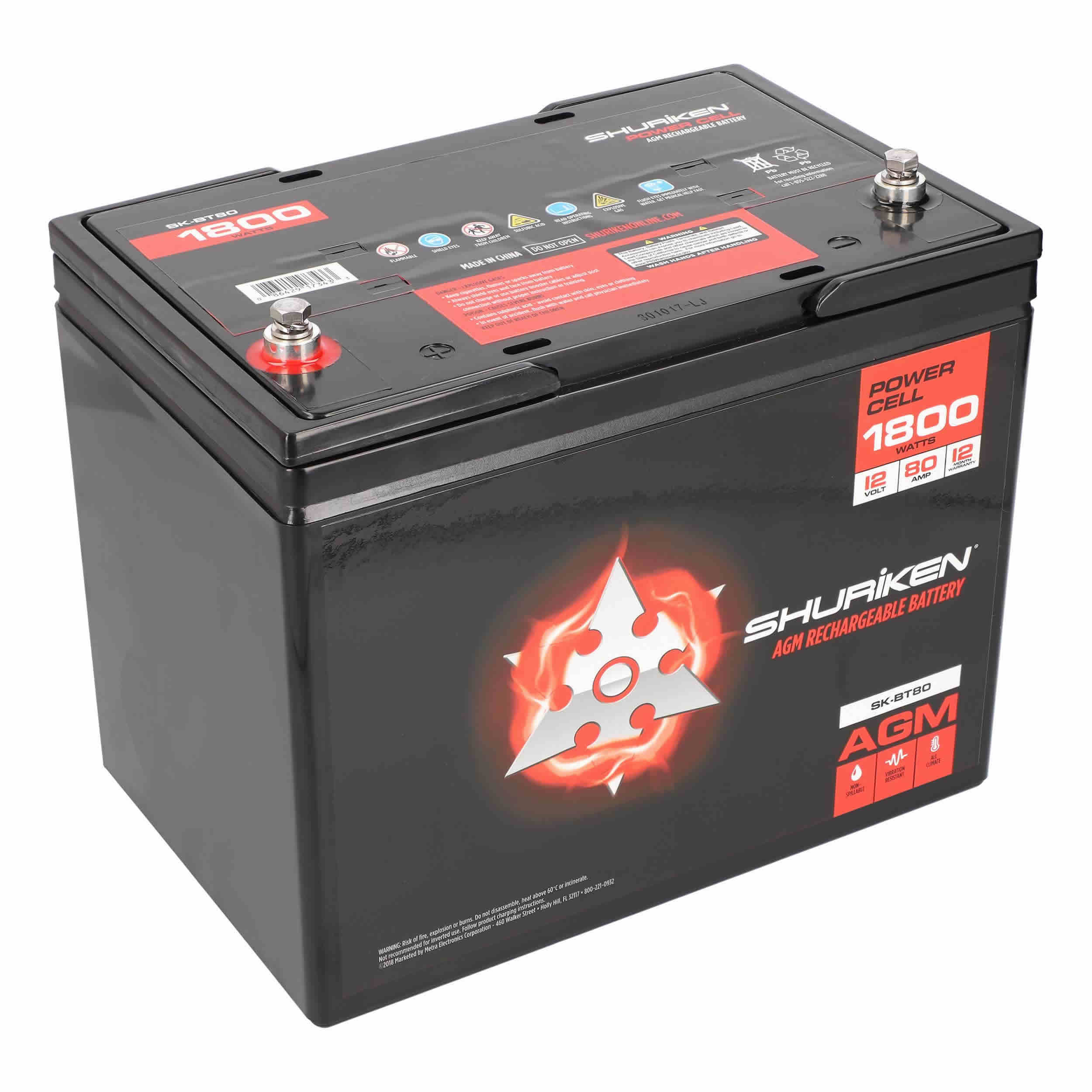 1800W 80AMP Hours Large Size AGM 12V Battery