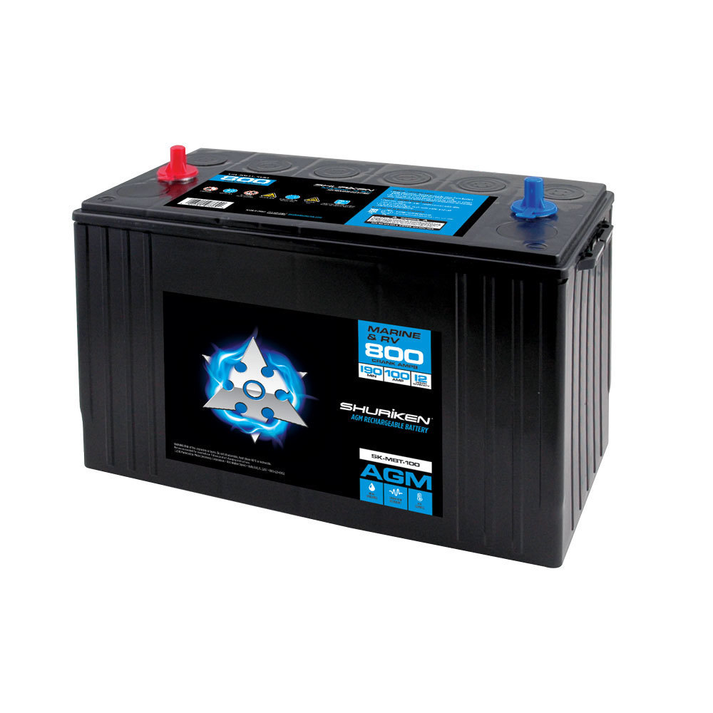 800 Crank AMPS / 100AMP Hours AGM Marine Battery