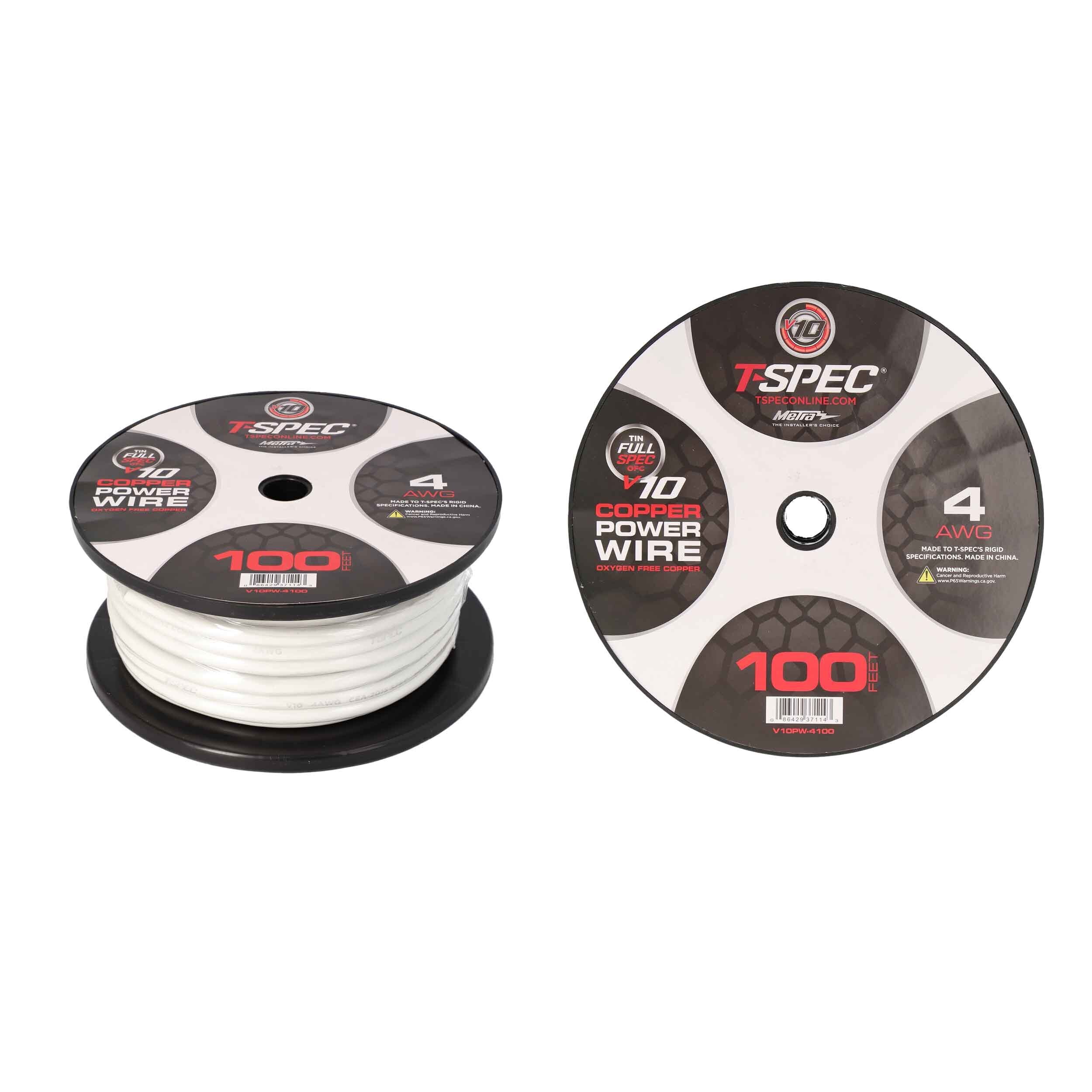 4 AWG 100FT MATTE PEARL OFC POWER WIRE - v10 SERIES