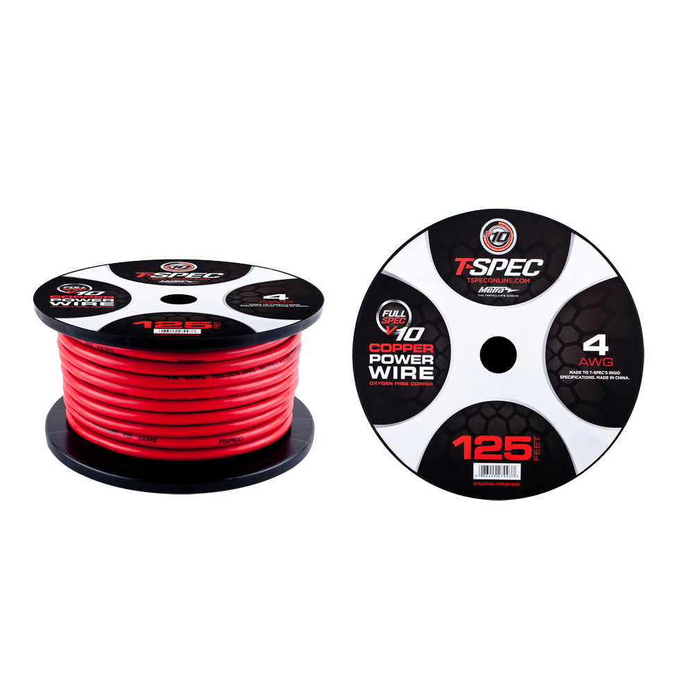 4 AWG  125FT MATTE RED OFC POWER WIRE - v10 SERIES