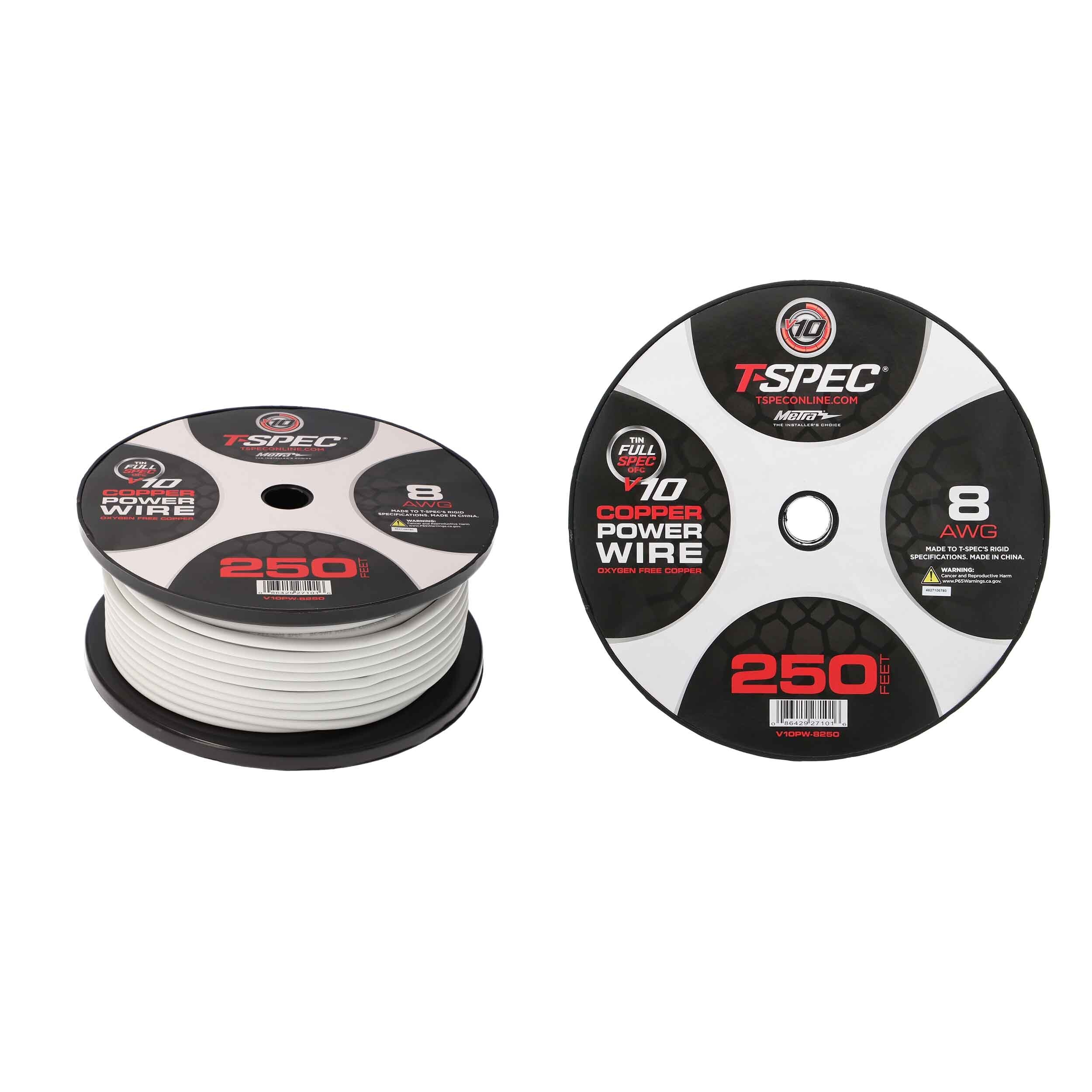 8 AWG 250FT MATTE PEARL OFC POWER WIRE - v10 SERIES