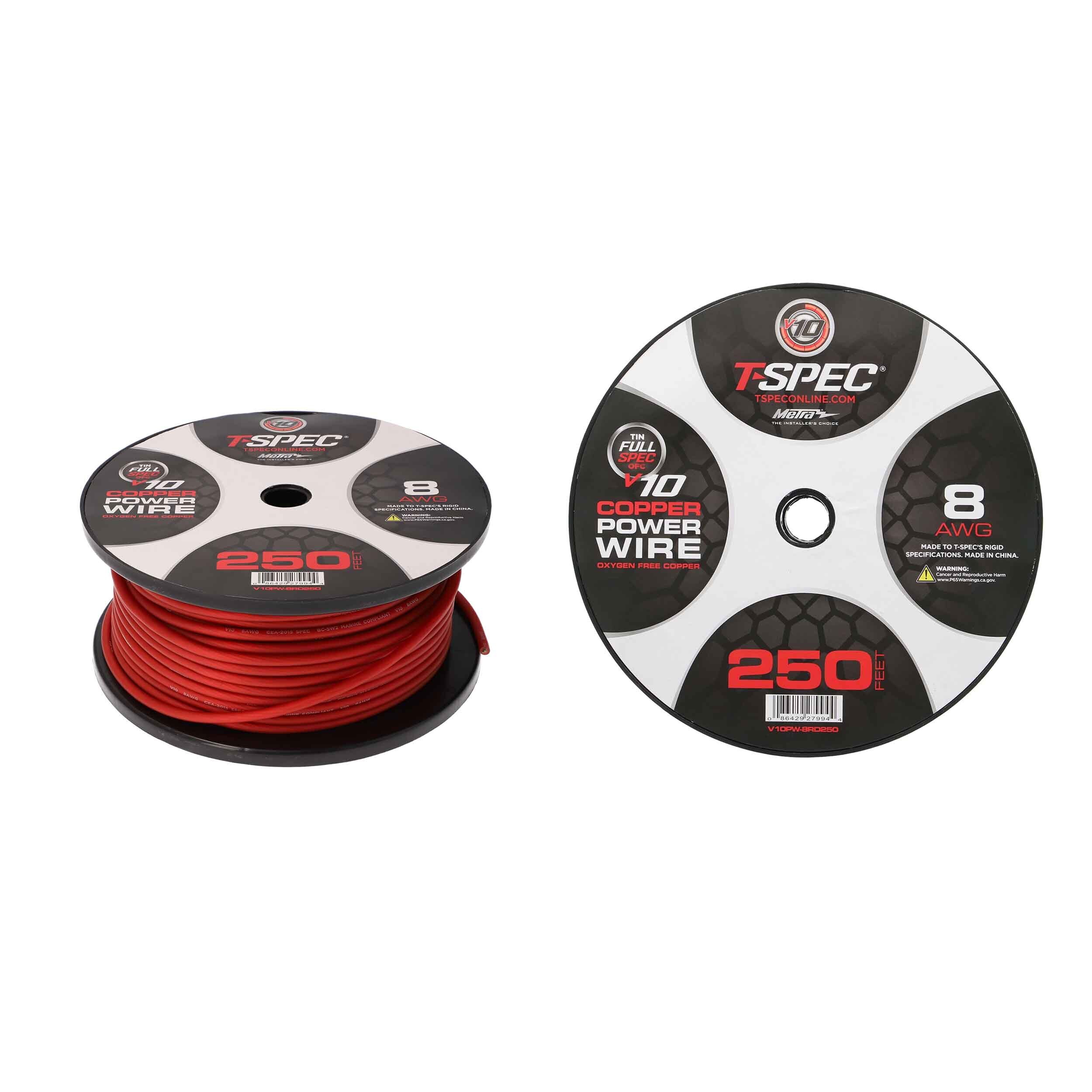 8 AWG  250FT MATTE RED OFC POWER WIRE - v10 SERIES