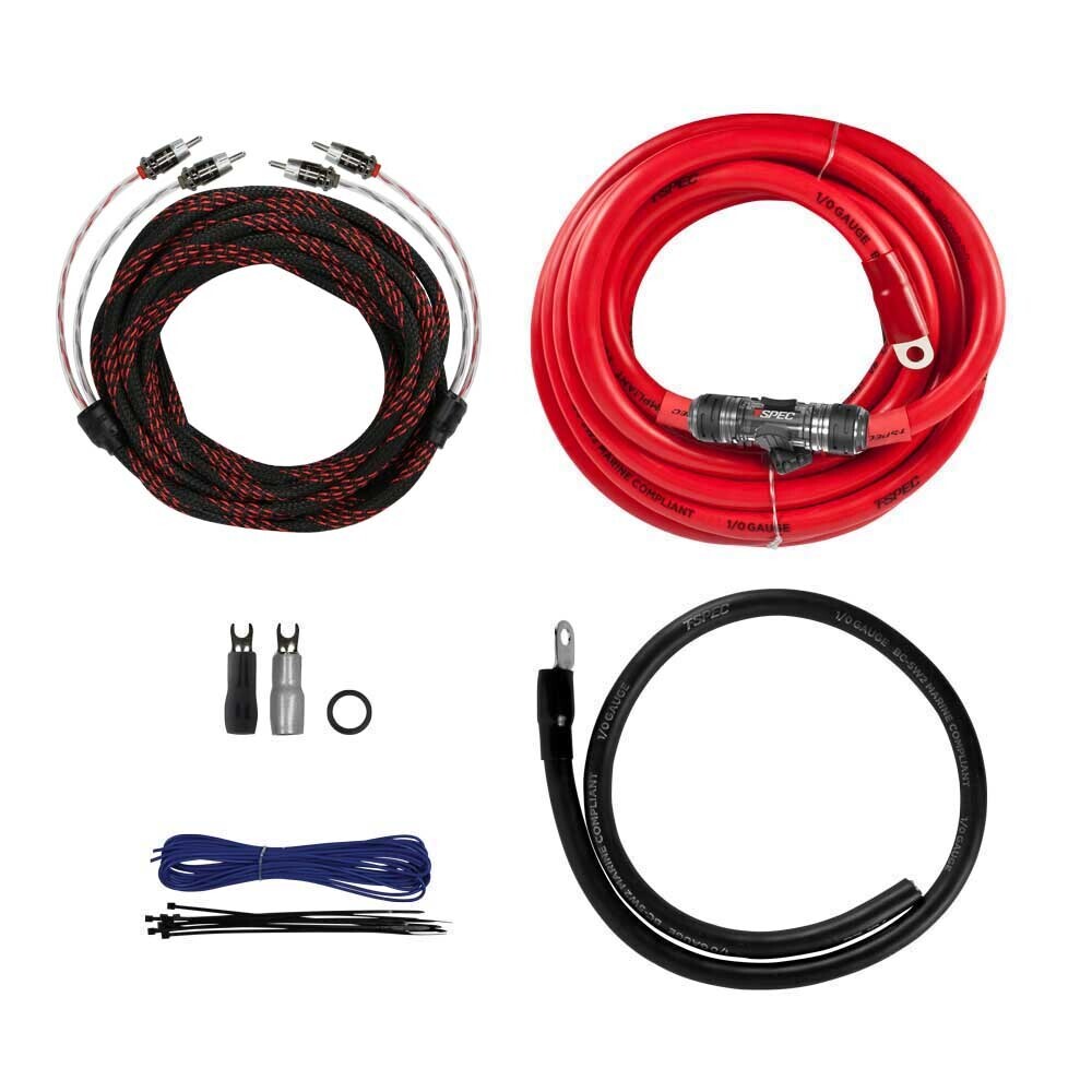 V12 1/0 AWG Amp Kit - 6000 W with RCA Cable