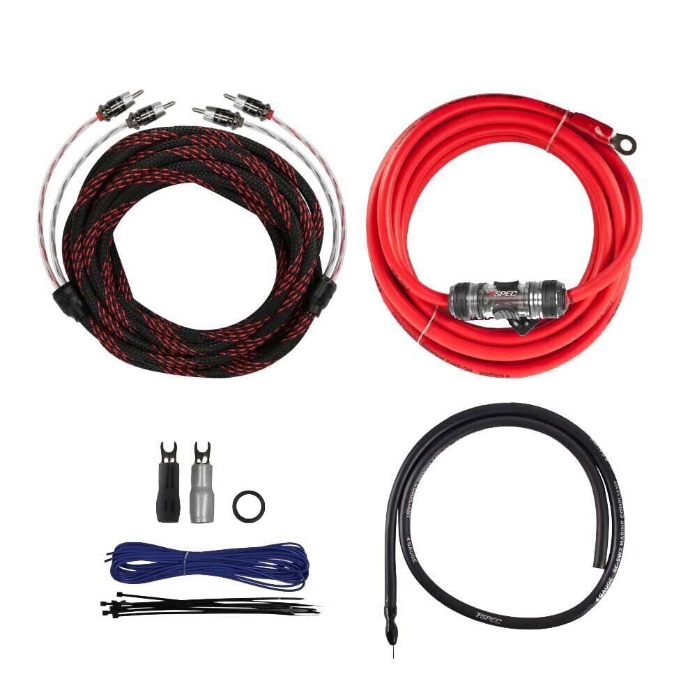 v12 4 AWG Amp Kit - 2400 W with RCA Cable