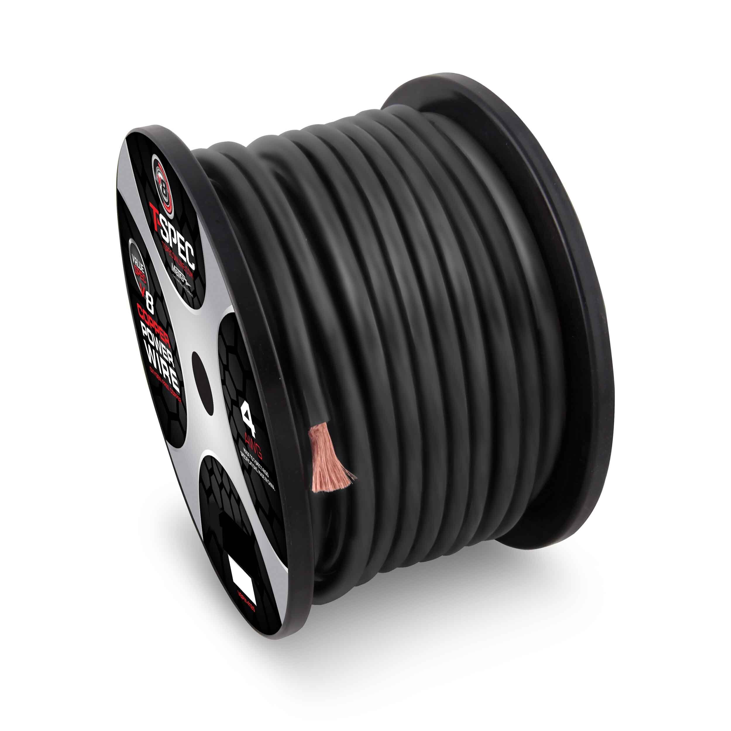 4 AWG 100FT MATTE BLACK OFC POWER WIRE -  v12 SERIES