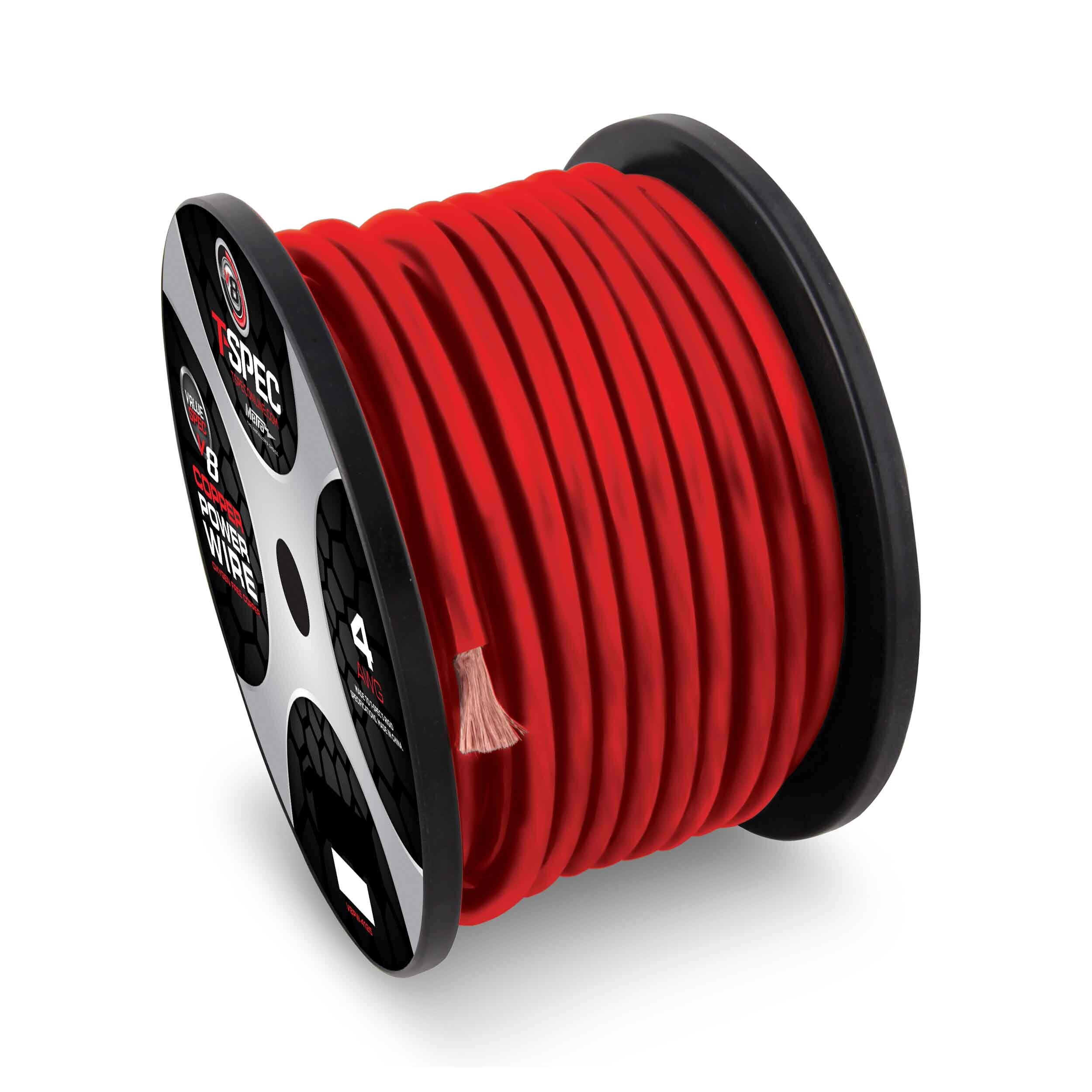 1-0 AWG  50FT MATTE RED OFC POWER WIRE -  v12 SERIES