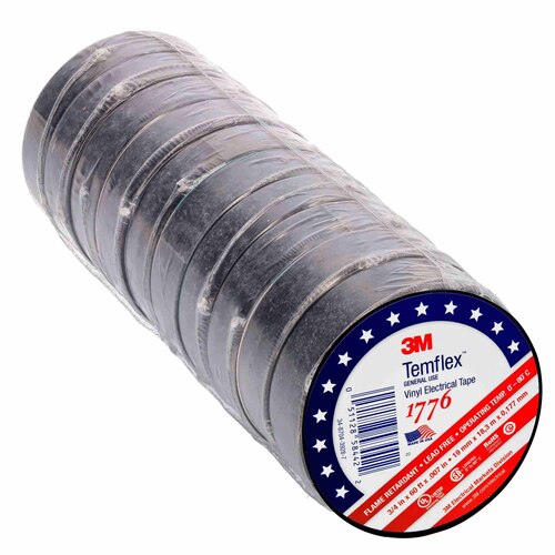 Vinyl Electrical Tape 3/4 inch X 60 feet - 10 Pack