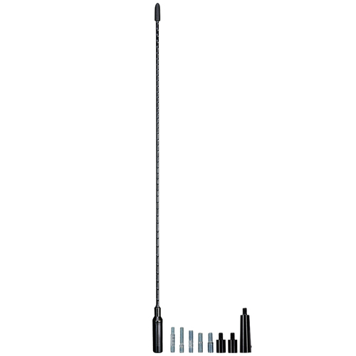 Black Spiral 1-section Replacement Antenna Mast - 17 Inch