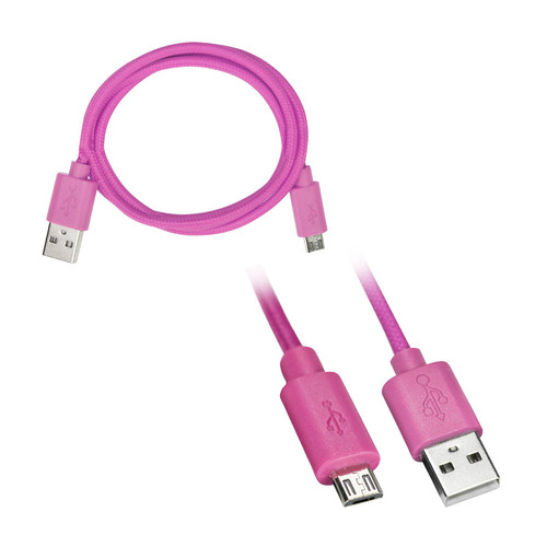 3 Foot Replacement Micro B Cables - Pink