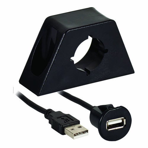 Male USB to Female USB Jack with Mount