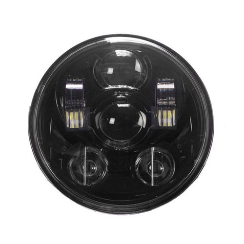 Round Motorcycle Headlights with Black Face - 5.6 Inch
