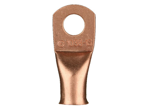 Uninsulated Ring Terminal 1 Gauge 1/2 inch Copper -10 Pack