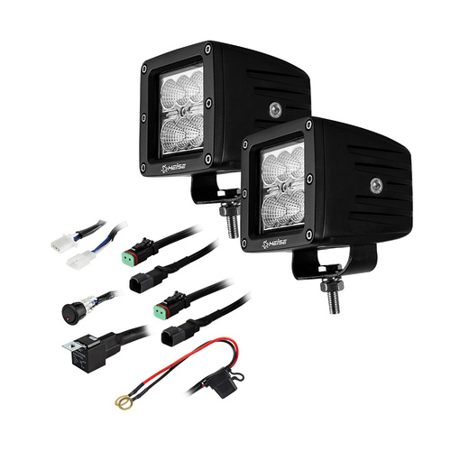Cube Flood Light - 3 Inch, 6 LED, 2-Pack with Harness