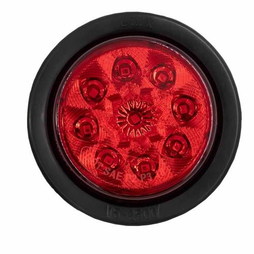 Round Red Marker/Clearance Light with Grommet - 2.5 Inch, 9 LED