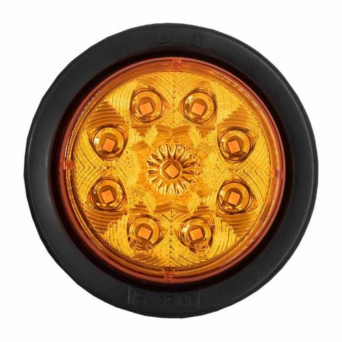 Round Amber Marker/Clearance Light with Grommet - 2.5 Inch, 9 LED