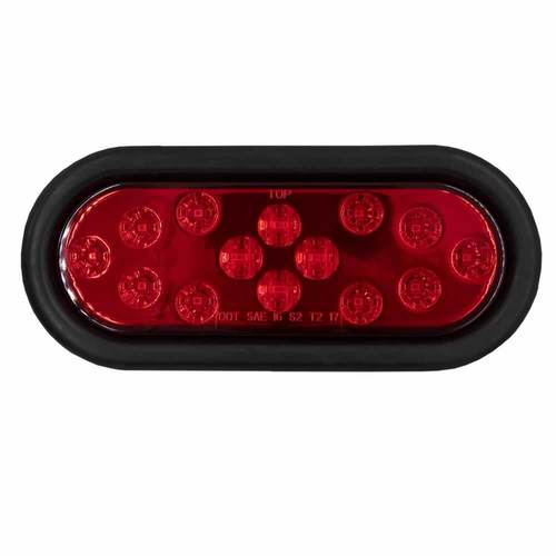 Oval Red Light with Grommet - 6 Inch, 14 LED
