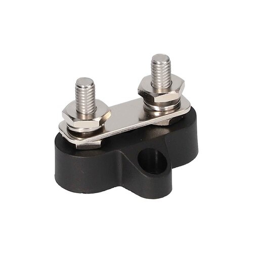 Black M6 Dual Terminal Studs with Link - .25 Inch
