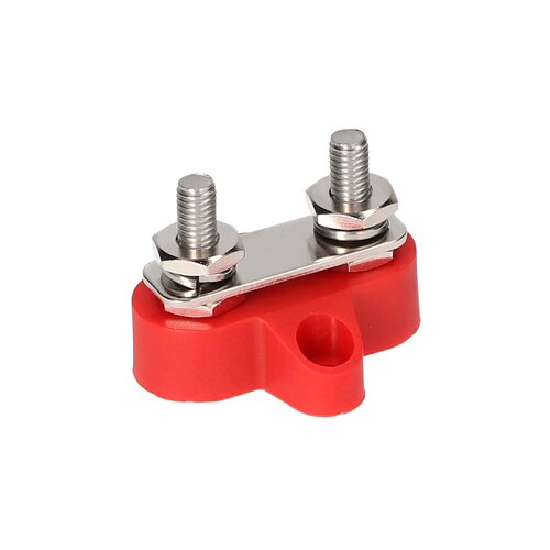 Red M6 Dual Terminal Studs with Link - .25 Inch