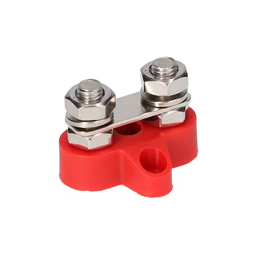 Red M8 Dual Terminal Studs with Link  - 5/16 Inch