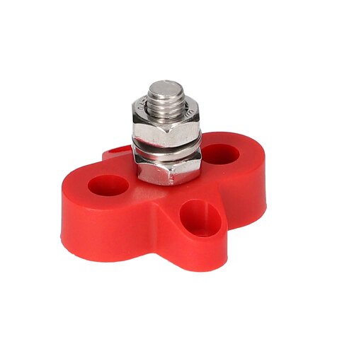 Red M8 Single Terminal Stud - 5/16 Inch
