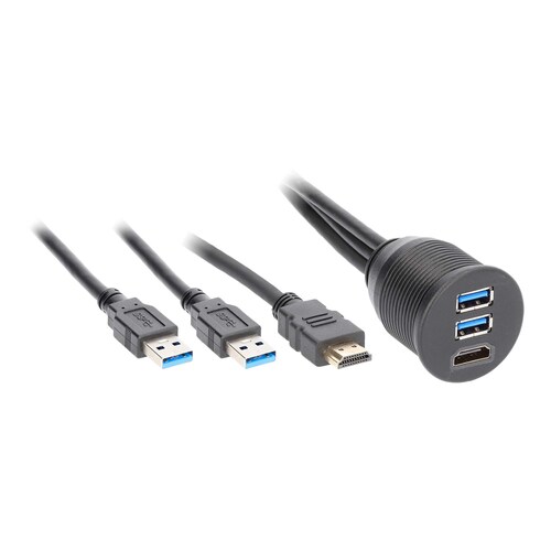 HDMI® + 2 USB 3.0 Flush Mount - Retail Pack